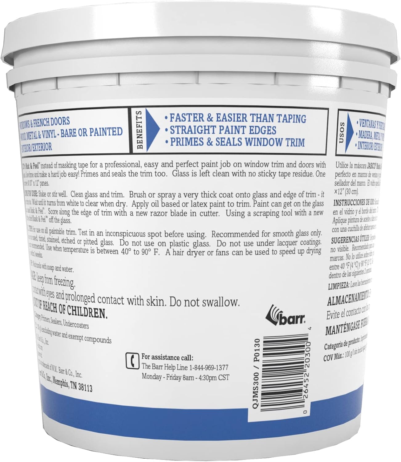 JASCO Liquid Mask & Peel, Liquid Masking Tape, 1 Quart