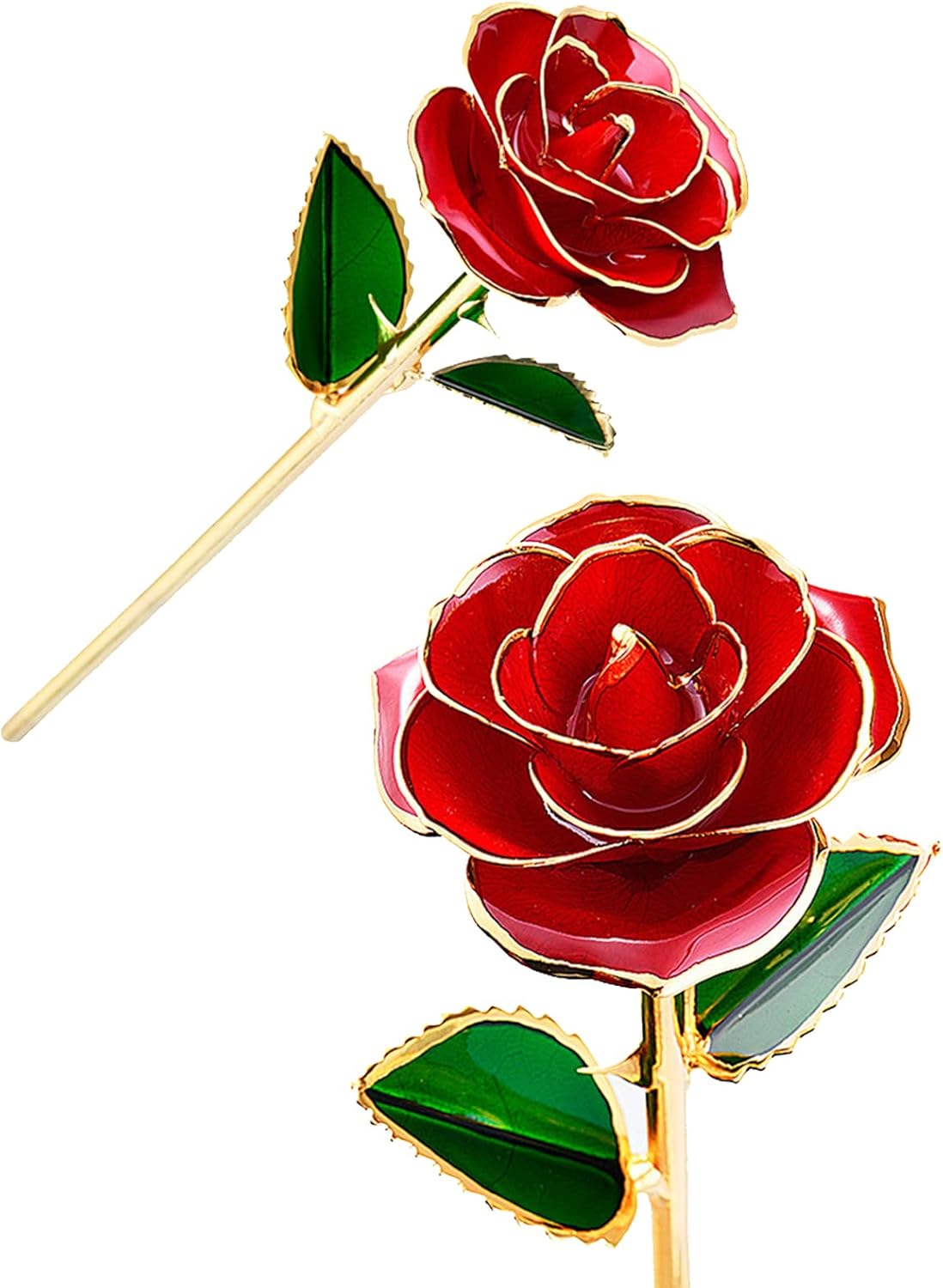 24K Plated Gold Dipped Rose Dried Flower Kit with Gift Box and Dispaly Stand Day Wedding Anniversary Plates Gold Rose