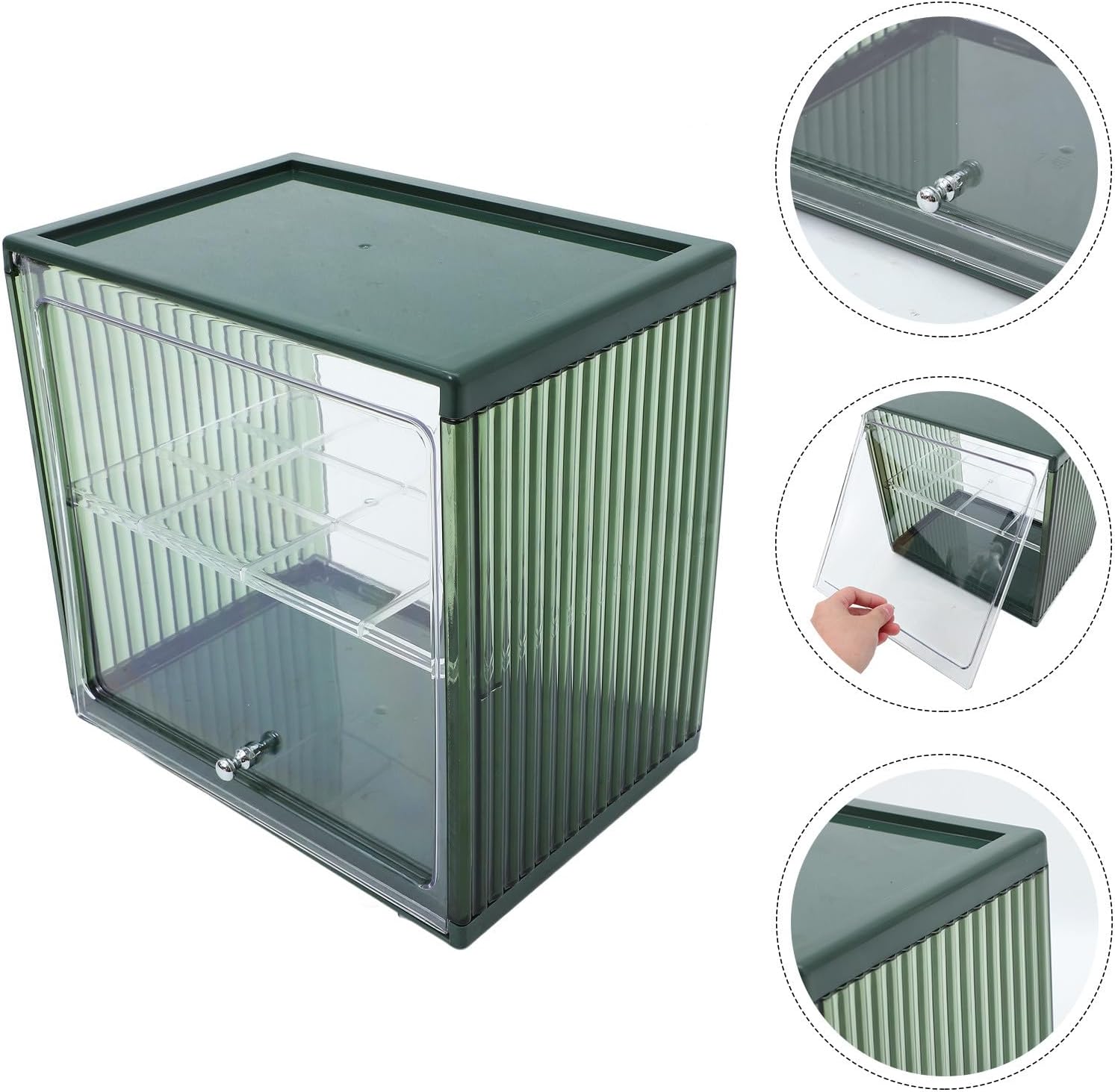 Double-layer Plastic Bread Box with Lid Countertop Bread Bin for Kitchen Storage