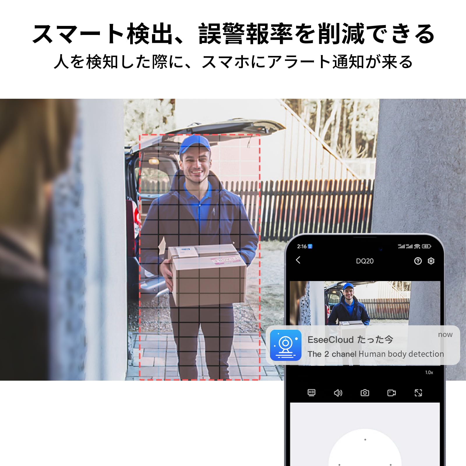 取付工事込み☆新品☆防犯カメラ2台とTVモニター電源不要