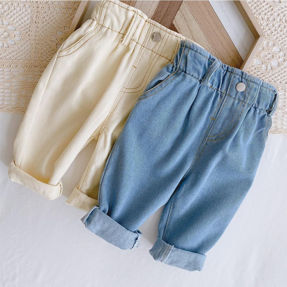 Jeggings for Boys and Girls, Baby Girl Boy Jeans Denim Pants High Waisted Harem Pants