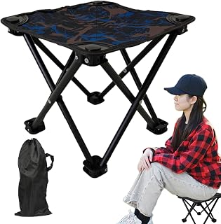 Sillas plegables al aire libre, asiento plegable para camping y senderismo | Taburete plegable ligero con bolsa de transporte - Equipo de camping para playa, césped, senderismo, mochila