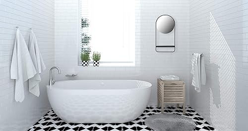 Miniatura 2 de Bloomingville Espejo de pared de metal de 23 pulgadas de alto, estante y decoración de barra colgante (AH1021)