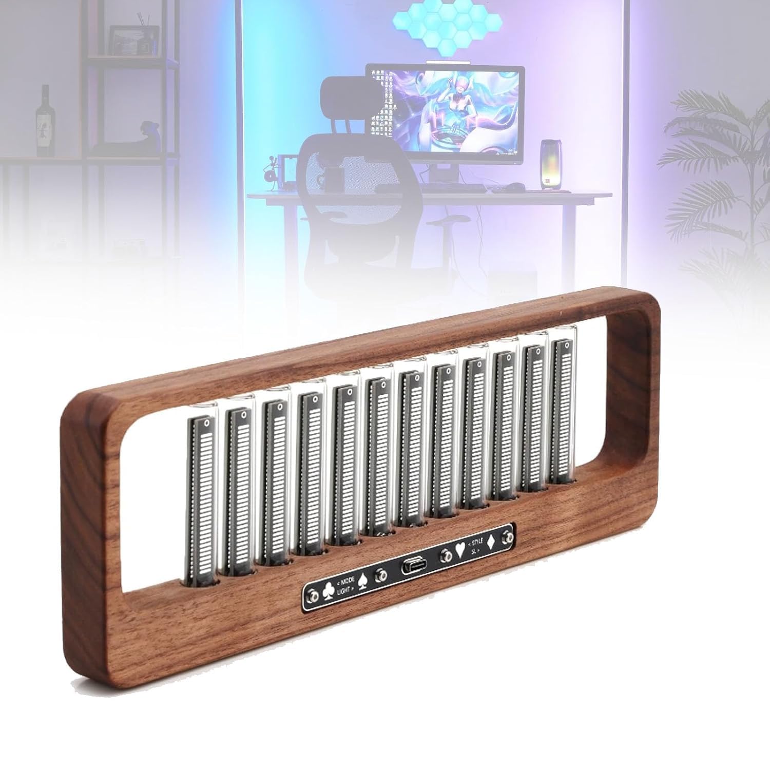 TsoLay Musik-Rhythmus-Licht, RGB-Sound-Spektrum-Lampe Mit 12 Röhren Und 7 Voreingestellten Modi, Helligkeit Und Farbe Einstellbar, 240 Vollfarb-LEDs, Für Studio Und Gaming-Zimmer