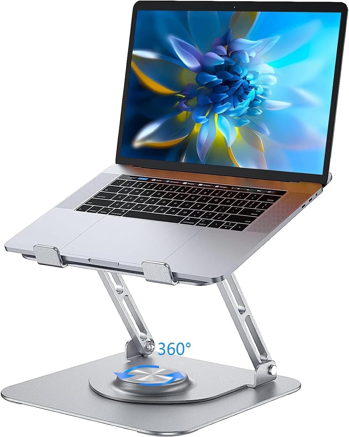 TDOO Adjustable Laptop Stand For Desk With 360°Rotating Base, Ergonomic Laptop Riser For Collaborative Work, Portable Foldable Computer Stand Fits For All 10-17.3" MacBook, Pro/Air, Laptops