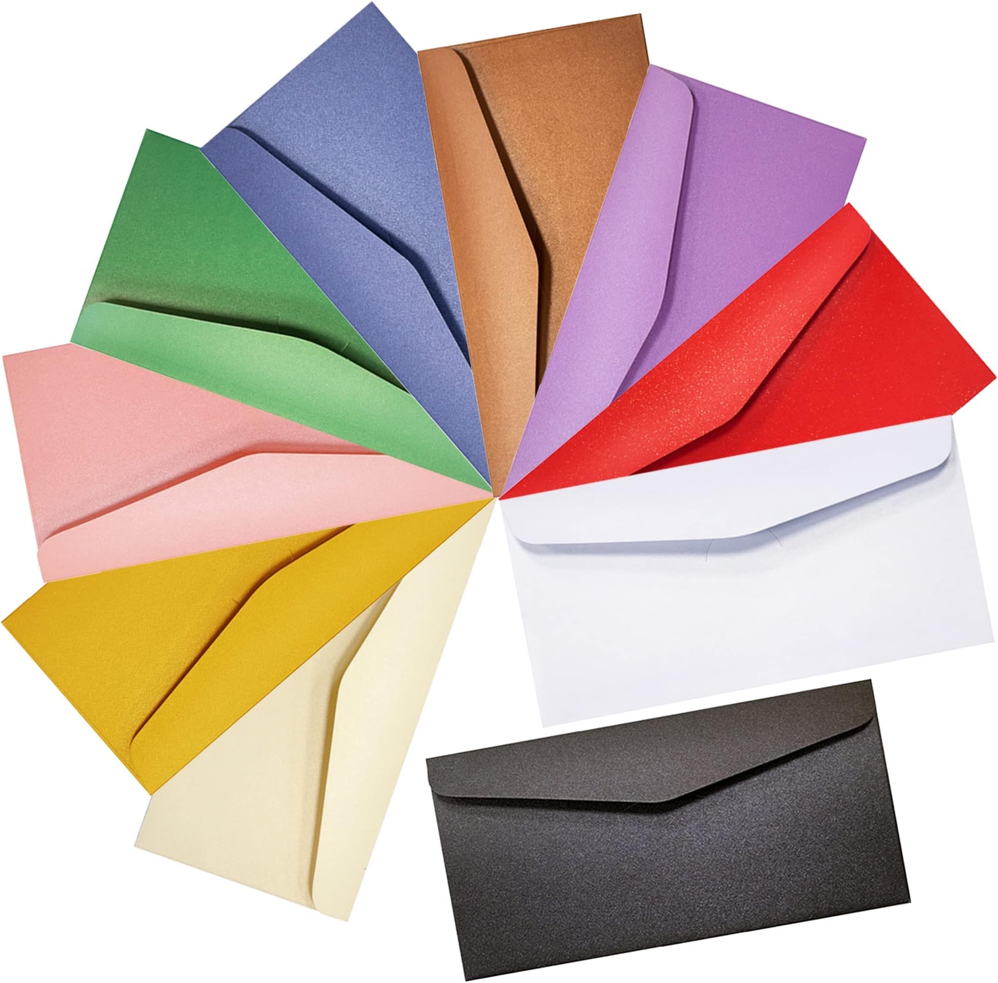 Azonee Colourful Envelopes, 30 Pcs Pearl Wax Sealed Envelopes for Custom Invitations, Festivals, Birthdays, Weddings, Parties, Business Cards, 22cm X 11cm