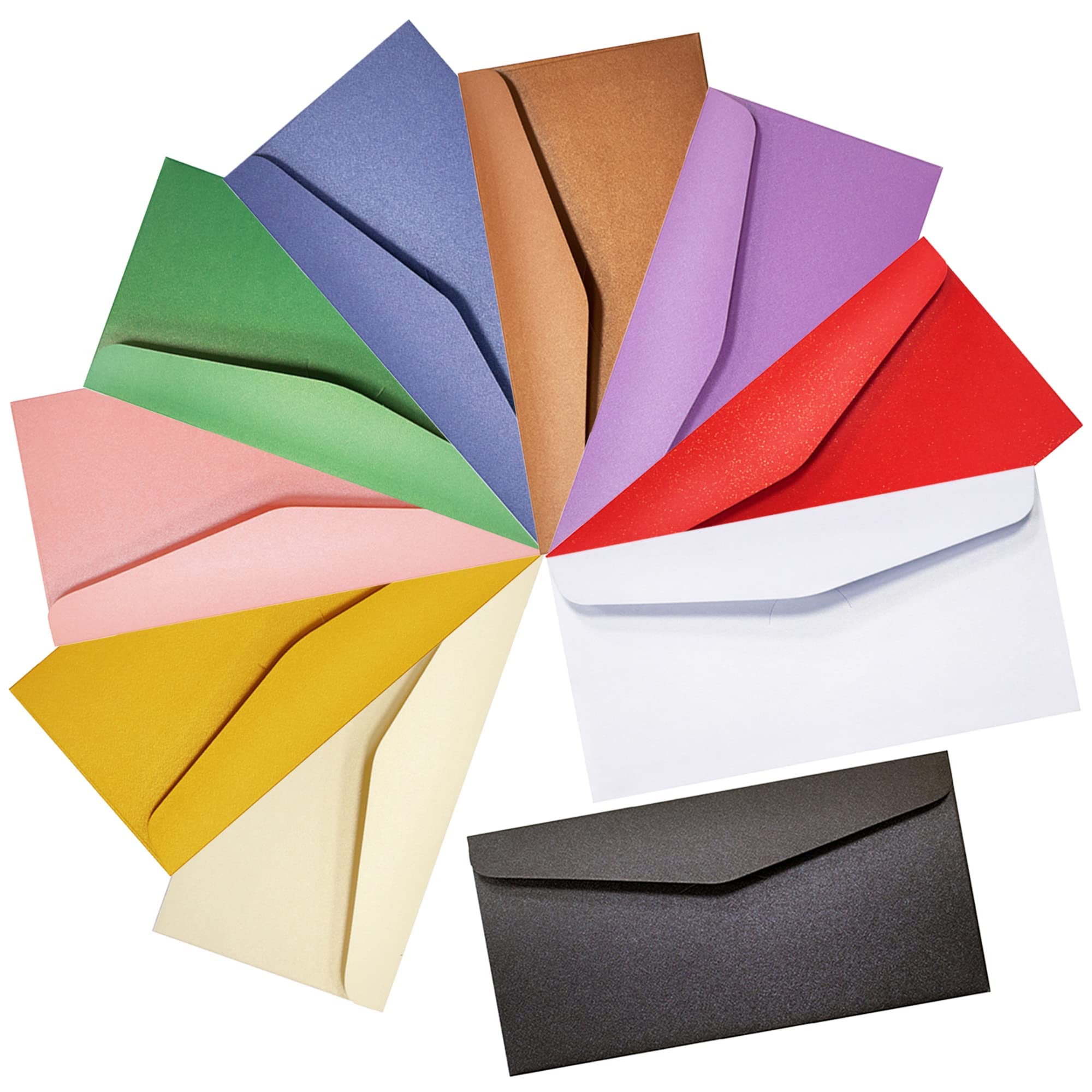 Azonee Colourful Envelopes, 30 Pcs Pearl Wax Sealed Envelopes for Custom Invitations, Festivals, Birthdays, Weddings, Parties, Business Cards, 22cm X 11cm