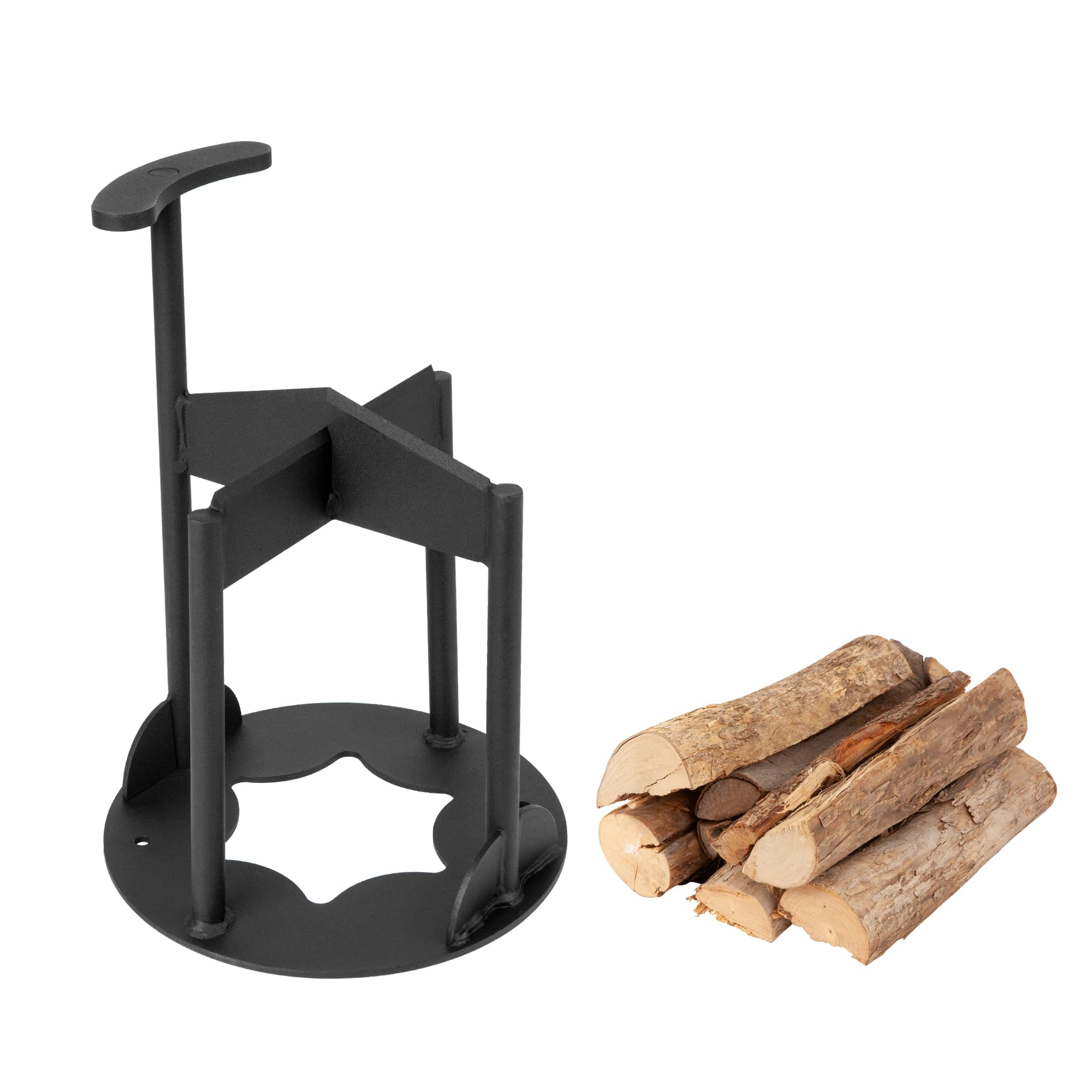 Manual Log Splitter Wood Splitter Open Top Ring Design, Firewood Splitter Kindling Splitter Wedge Firewood Cutter for Camping, Fireplace, Barbecue