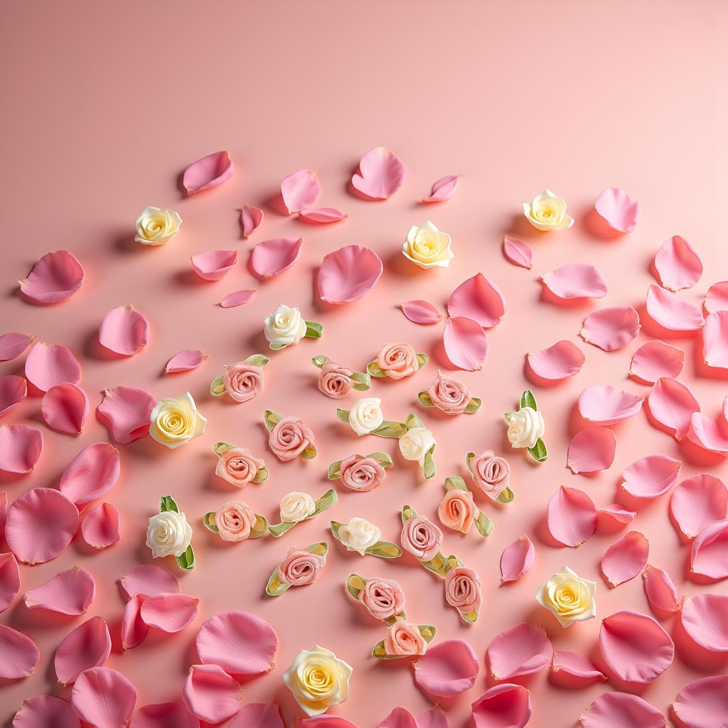 100Pcs 15mm Mini Rose Ribbon Bows - Multicolor Satin Flower Appliques for DIY Sewing/Wedding Decor, Craft Accessories Bridal Gift Embellishments, Fabric Crafts and Party Decoration Supplies