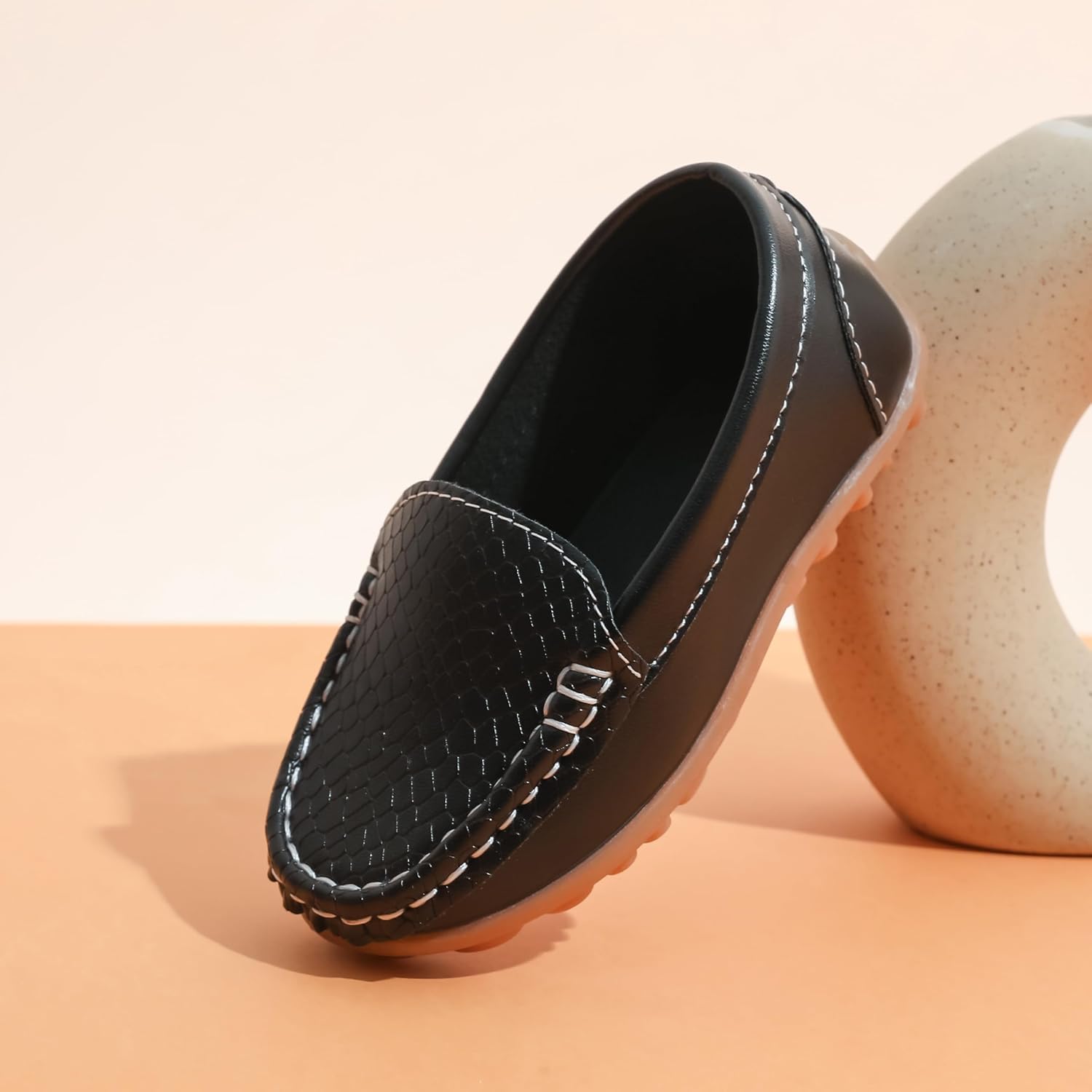 Boys Loafers PU Leather Slip-On Toddler Dress Shoes Non-Slip Sole Kids Moccasins for School Events and Daily Wear - Image 3