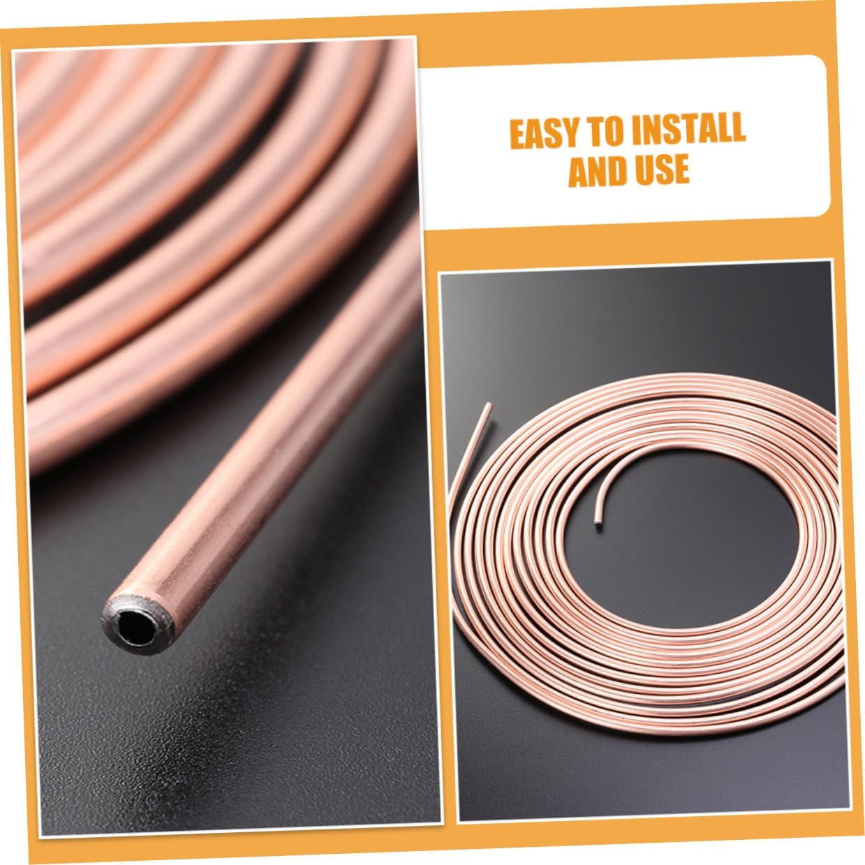 Garneck Copper-plated Brake Line Tubing 10m Coil Vehicle Brake Tube Outer Diameter 4.76-12mm Non-magnetic for Car Replacement