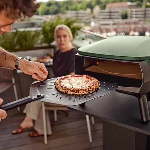 Miniatura 6 de Witt PICCOLO Rotante - Horno de pizza para exteriores de 13 pulgadas, compacto, portátil, con piedra giratoria y quemador en forma de C, ideal para