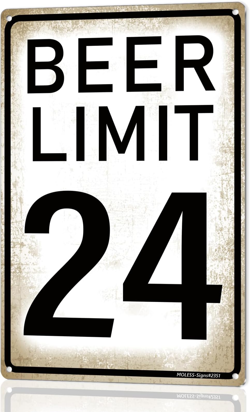 Beer Limit 24 Vintage Metal Sign, Funny Road-Style Wall Decor Sign | 12x8″ Aluminum Decorative Plaque for Garage, Man Cave, Basement, Home Bar, 2351