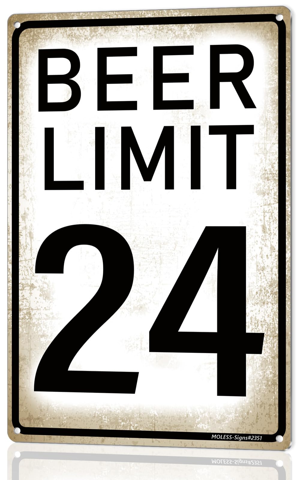 "Beer Limit 24" Funny Bar Sign or Man Cave Decor – Vintage Metal Signs | 12x8″ Durable Aluminum Beer Signs Wall Decorations for Home Bar/Basement/Garage/Mancave, 2351