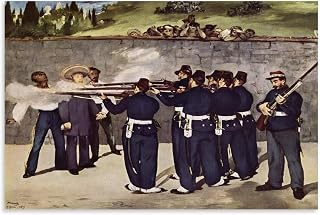 Édouard Manet Famous Paint (The Execution of The Emperor Maximilian of Mexico) Print Poster Painting On Canvas Wall Art Scroll Picture Print Living Room Walls Decor Homes 12x18inch(30x45cm)