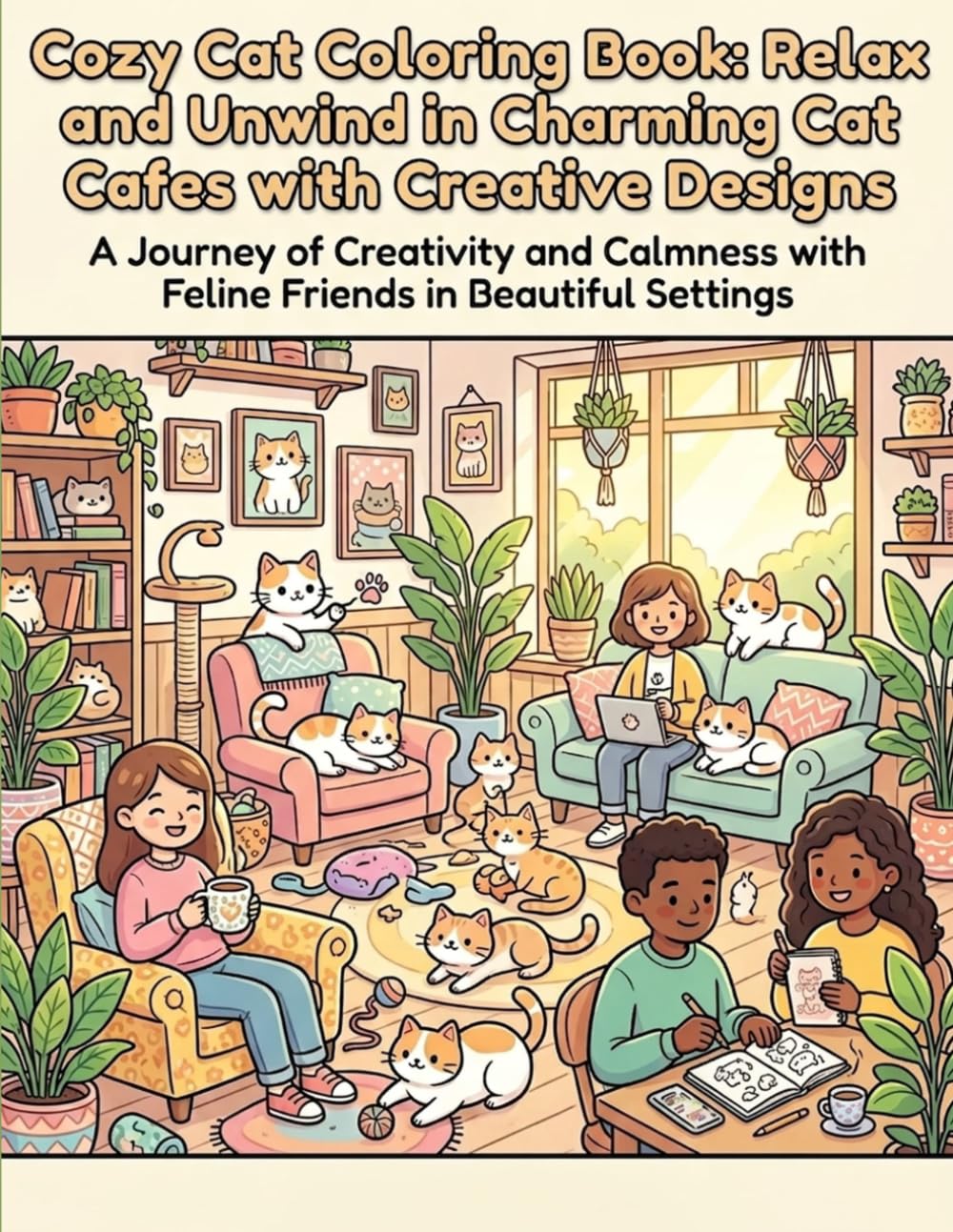 Cozy Cat Coloring Book: Relax and Unwind in Charming Cat Cafes with Creative Designs: Stress Relief and Mindfulness Coloring for Cat Lovers of All Ages