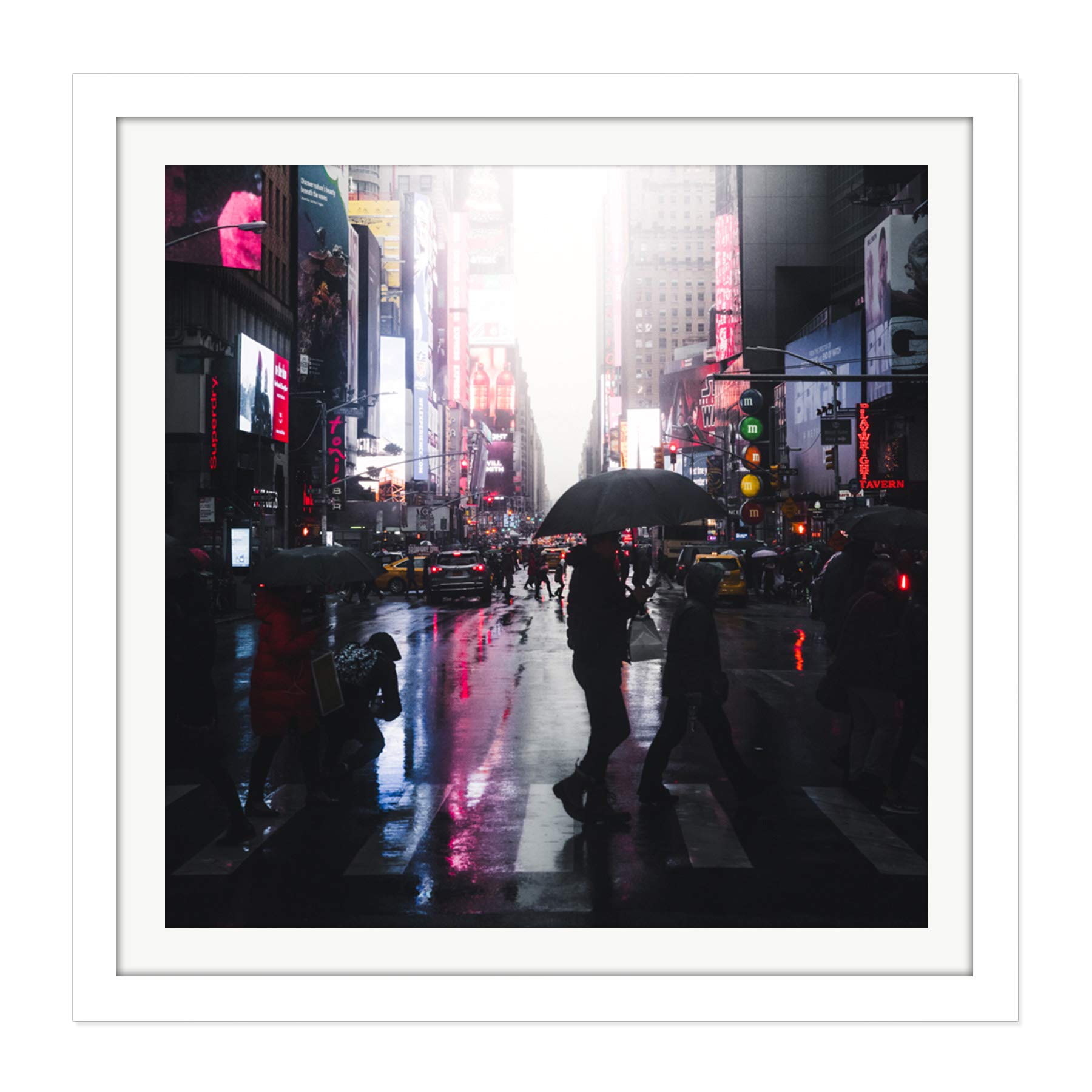 Artery8 Stackpoole Manhattan Street New York Photo Square Wooden Framed Wall Art Print Picture 16X16 Inch