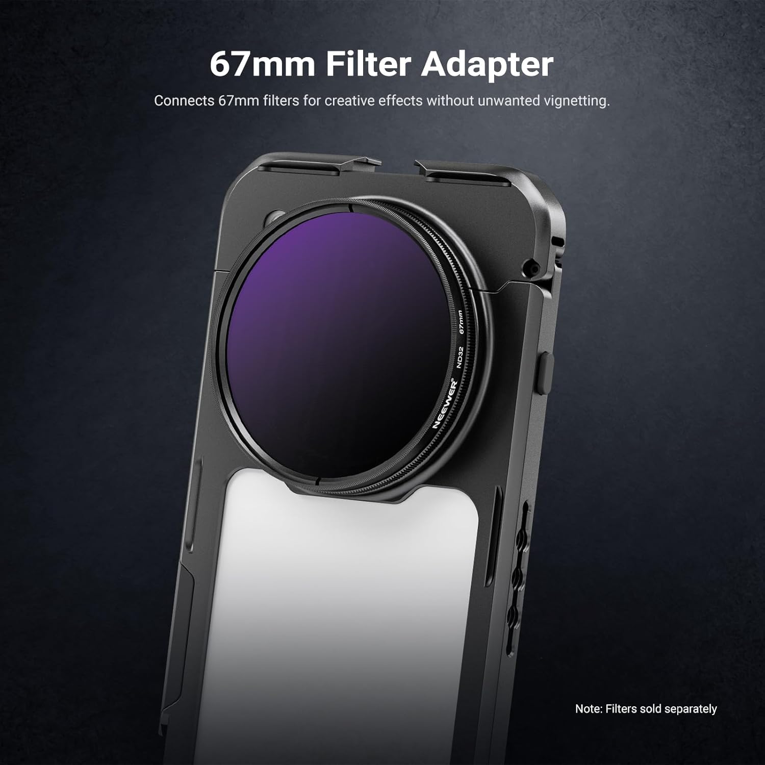 NEEWER Find X8 Ultra Phone Cage, Quick Release Video Rig Stabilizer for Recording Vlogging Filming with 67mm Filter Ring & 17mm Lens Backplate, Compatible with Oppo Find X8 Ultra, Black, PA147