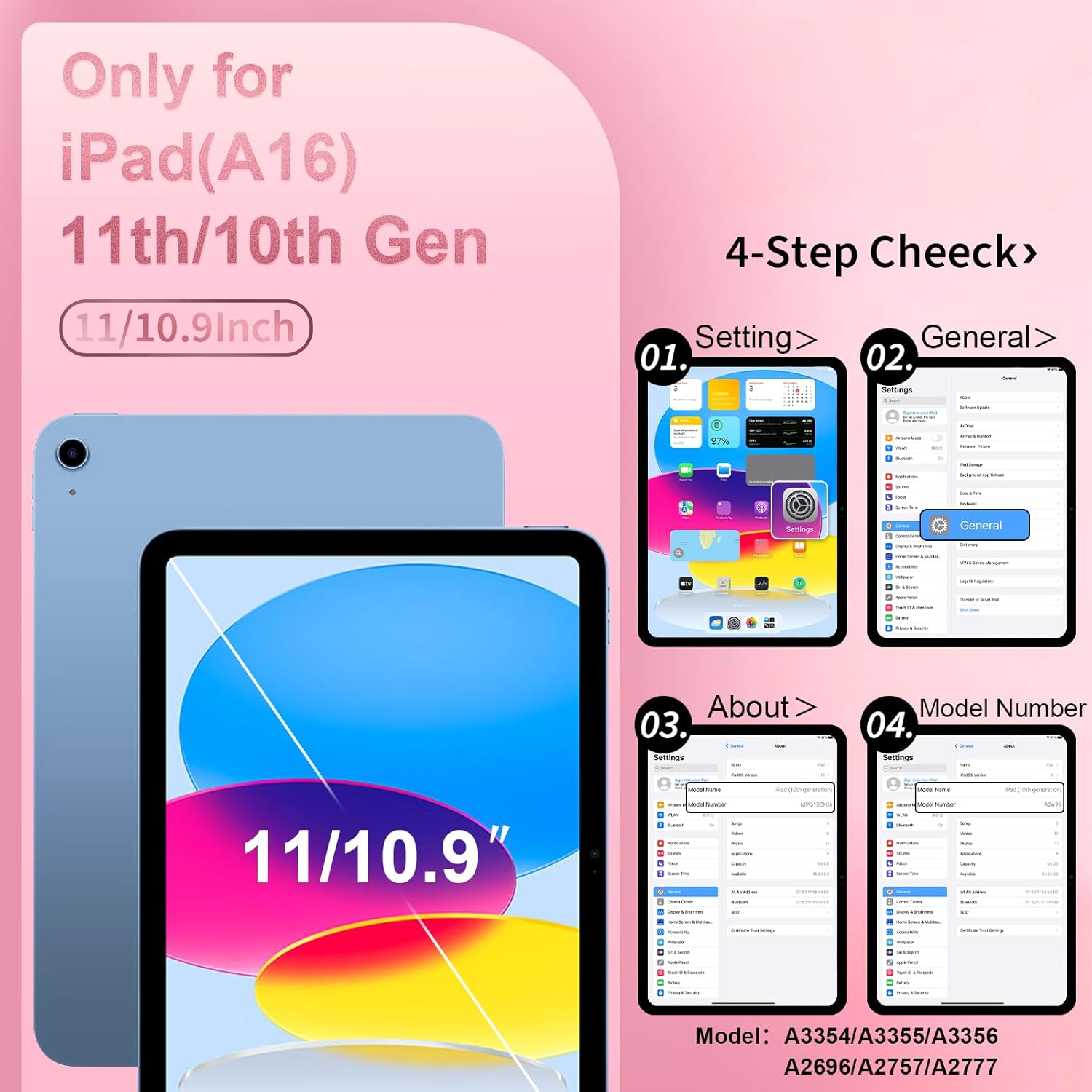 Case for iPad (A16) 11th Generation 11 Inch 2025, iPad 10th Generation Case 10.9 Inch 2022, Heavy Duty i Pad Cover 10th Gen with Large Kickstand Pen Holder Shoulder Strap, Pink Rose - Image 8