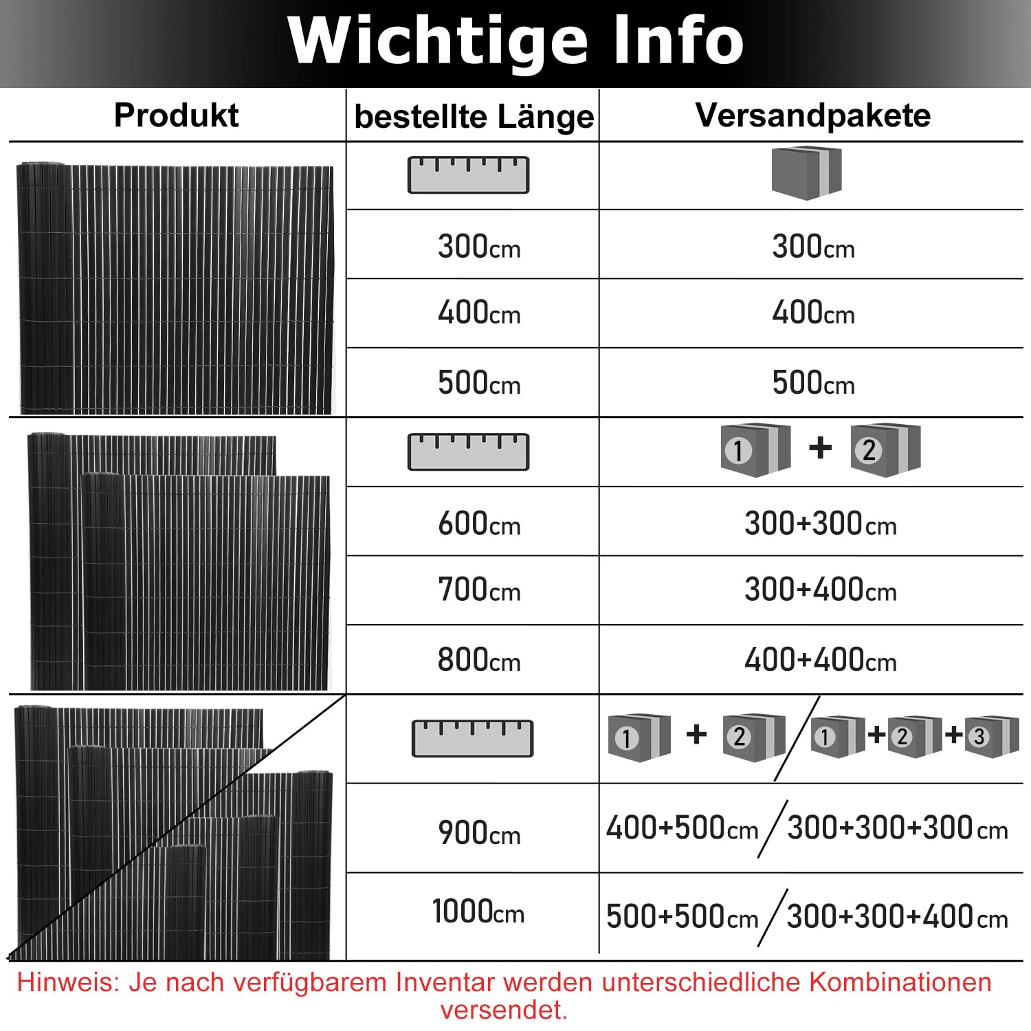 Canisse en PVC, Brise Vue en PVC, 160 x 1000 cm, Renforcement en 3 Poids, Bandes Canisse en PVC, Anthracite, Brise-Vue pour Jardin, Balcon, terrasse, clôture