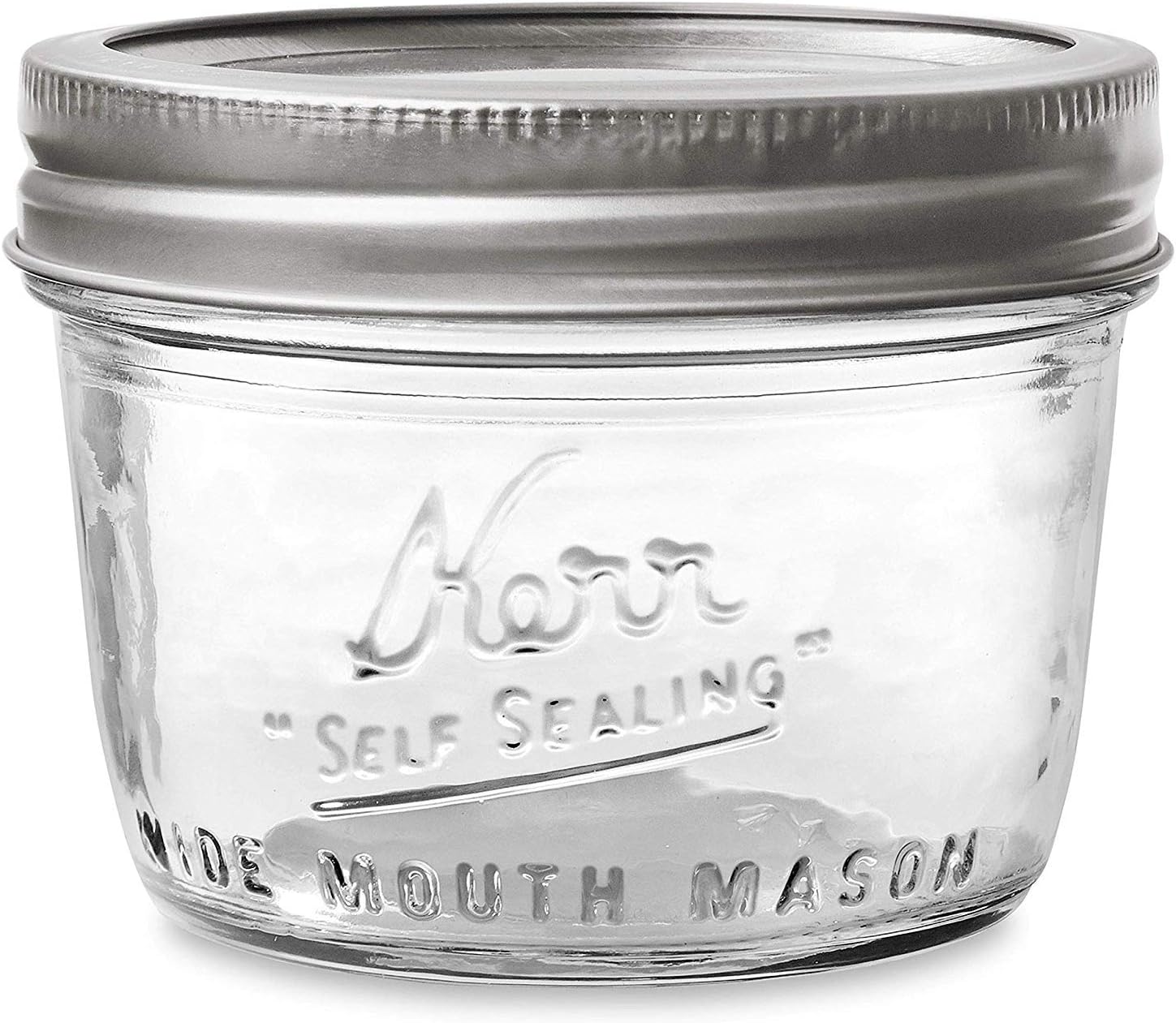 Kerr Wide Mouth Half-Pint Glass Mason Jars 8-Ounces with Lids and Bands (2 Jar-Pack)