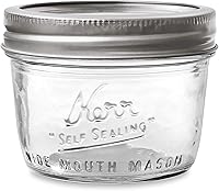 Vista 3 de Kerr Tarros de vidrio de boca ancha de media pinta de 8 onzas con tapas y bandas (paquete de 2 tarros)