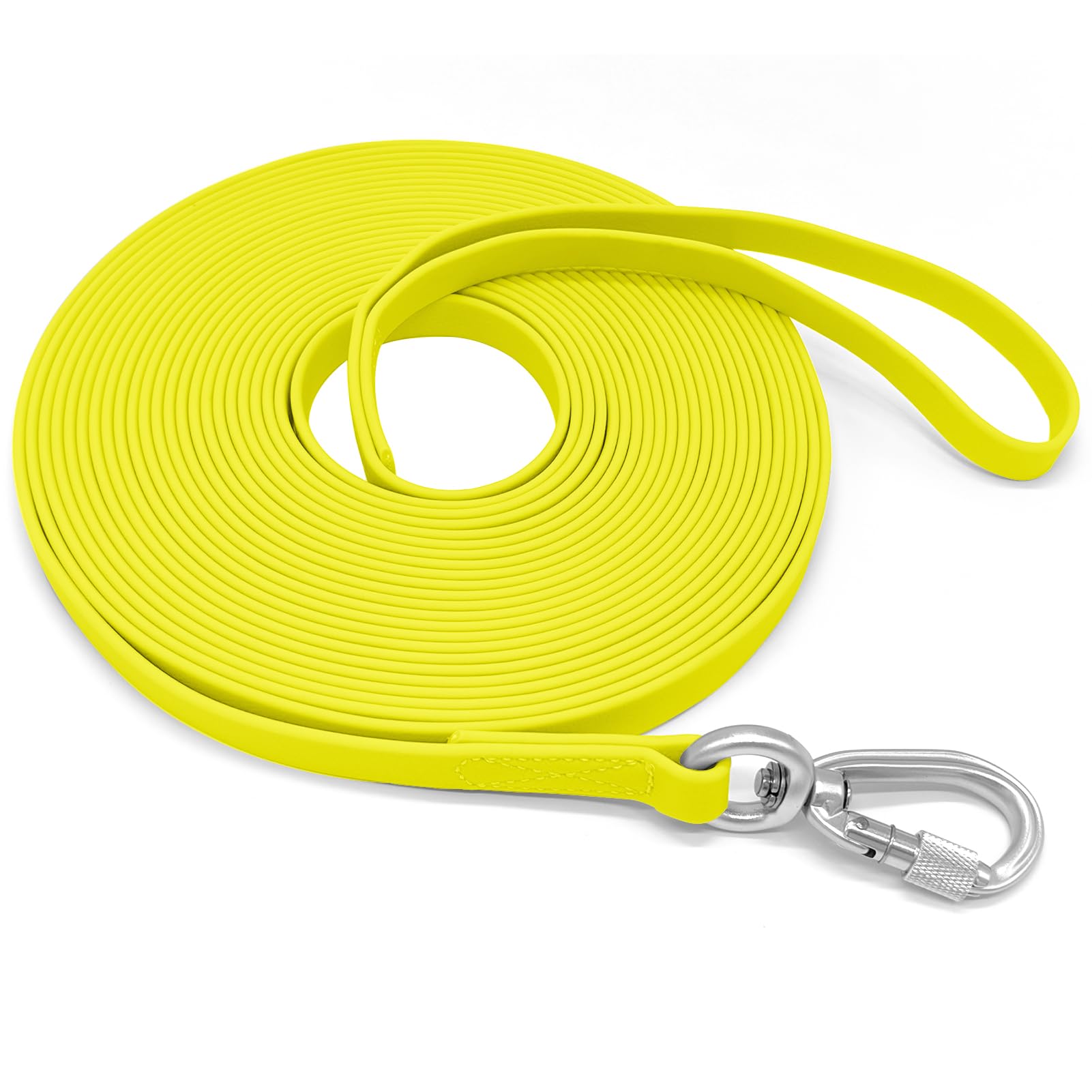 ZALER Long Dog Leash, Waterproof Dog Training Leashes 30ft, Odor Proof Recall Long Line Lead with Aviation Aluminum Screw Lock Carabiner Clip for Small, Medium, Large Dogs (30FT, Yellow)