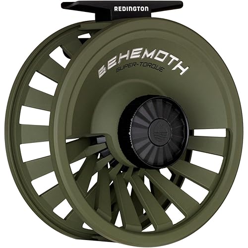 Redington Behemoth Fly Reel – Heavy-Duty Carbon Drag, Large Arbor, Die-Cast Frame & Deep V-Spool – Freshwater & Saltwater Fly Fishing Reel for Trout, Bass, Salmon & Big Game – 5/6 to 11/12 Weights