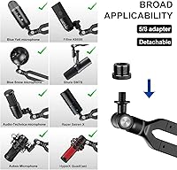 Vista 6 de Microphone Boom Arm,Aokeo AK-45 Desk Adjustable Compact Mic Suspension Boom Scissor Arm Stand For Blue Yeti,Snowball iCE, HyperX