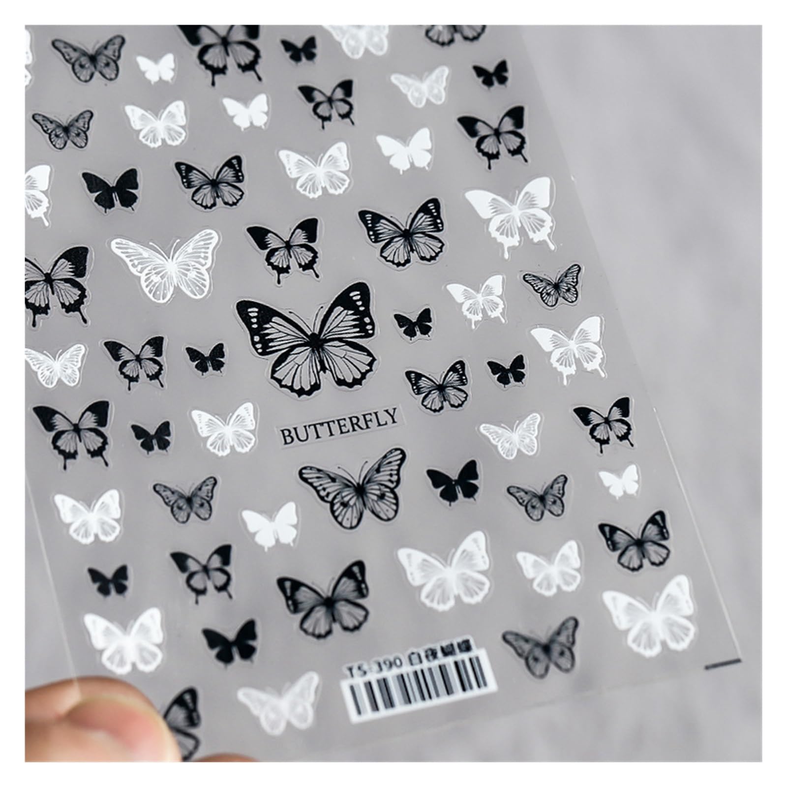 10pcs Pink Purple Aurora Shell Butterfly Nail Stickers Shiny 3D Butterflies Decals 8 * 10cm Adhesive(Red)