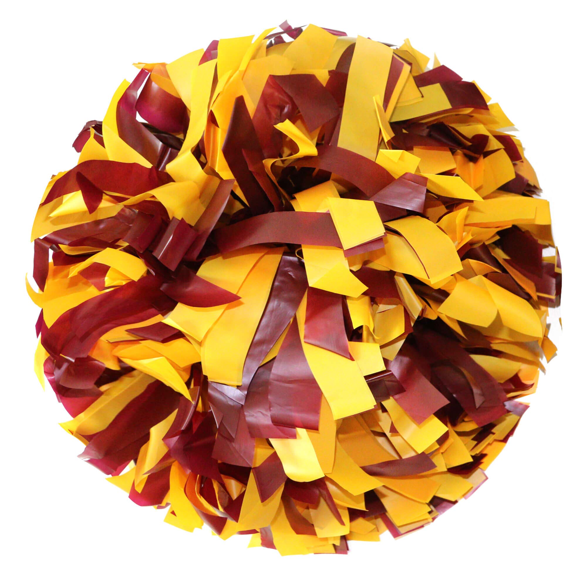 Danzcue2 Pack 6 Inches Plastic Cheerleading Pom Pom with Baton Handle (Maroon-Gold, One Size)