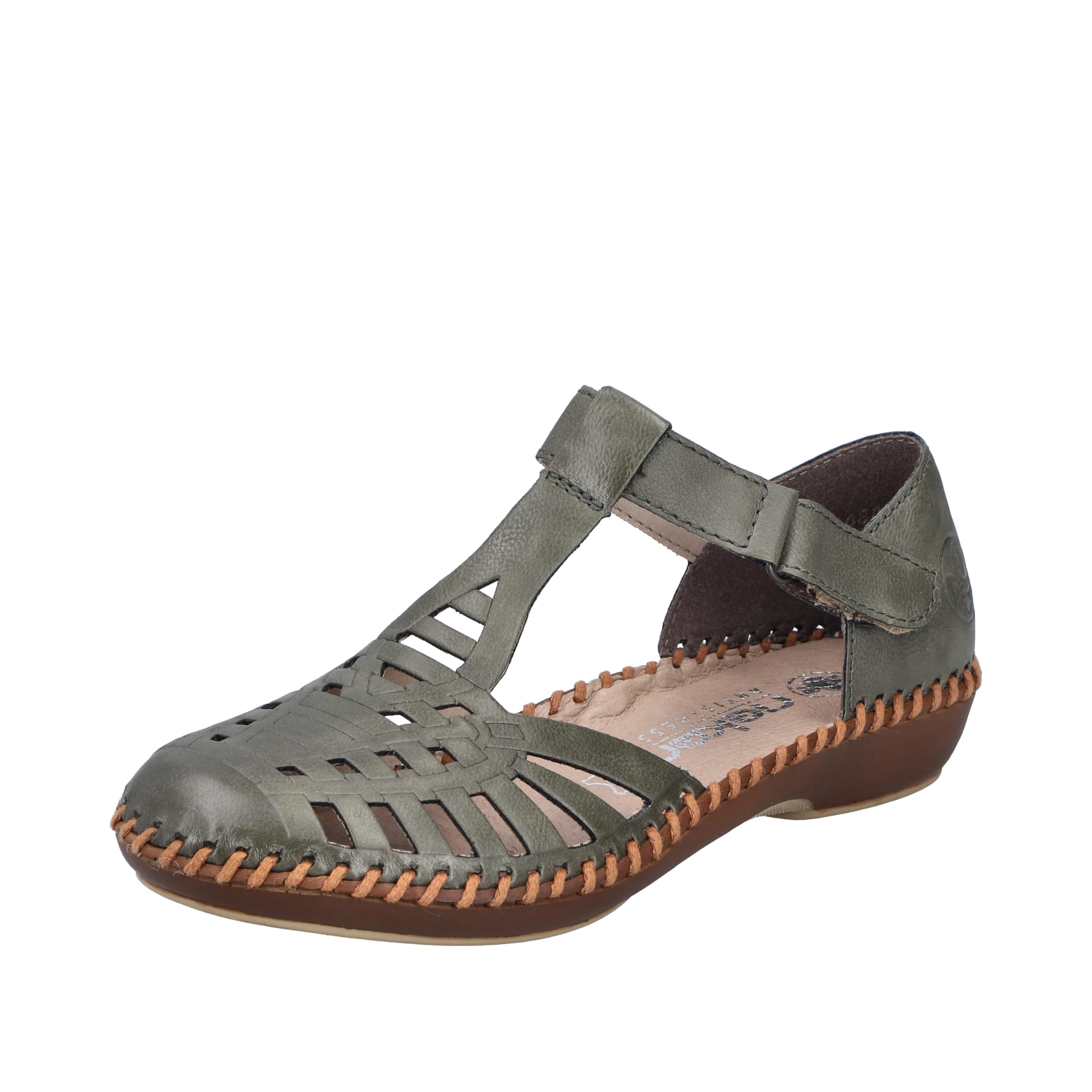 Rieker Women's M1688 Strappy Sandals, Green, 6 UK