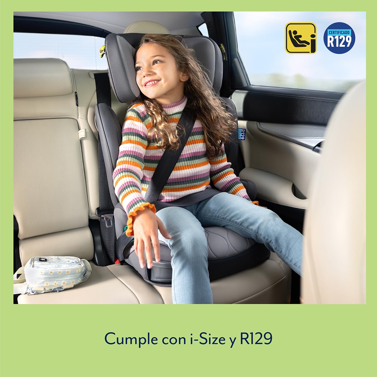 Graco - Affix™ i-Size R129 Elevador con respaldo ISOFIX, de 100 a 150 cm (de 3,5 a 12 años aprox.), color Iron