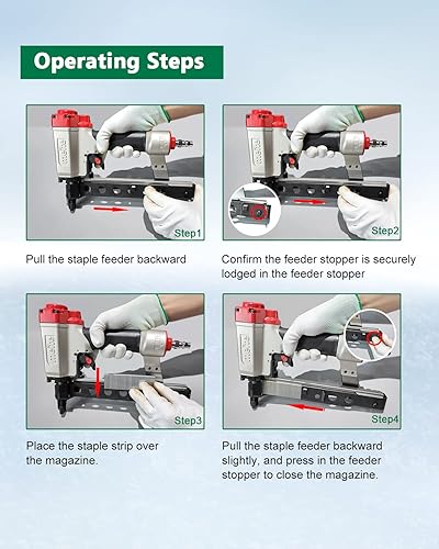 Miniatura 6 de meite Grapas de corona estrecha de calibre 18 de 14 de pulgada, grapas de tapicería galvanizadas resistentes de 78 pulgadas de longitud, para