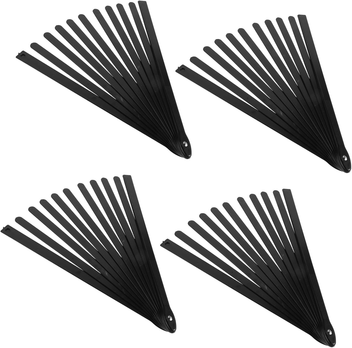 ORFOFE 4pcs Black Plastic Folding Fan Ribs Replacement Fan Sticks DIY Craft Frame Suitable for Cosplay and Home Decor Projects