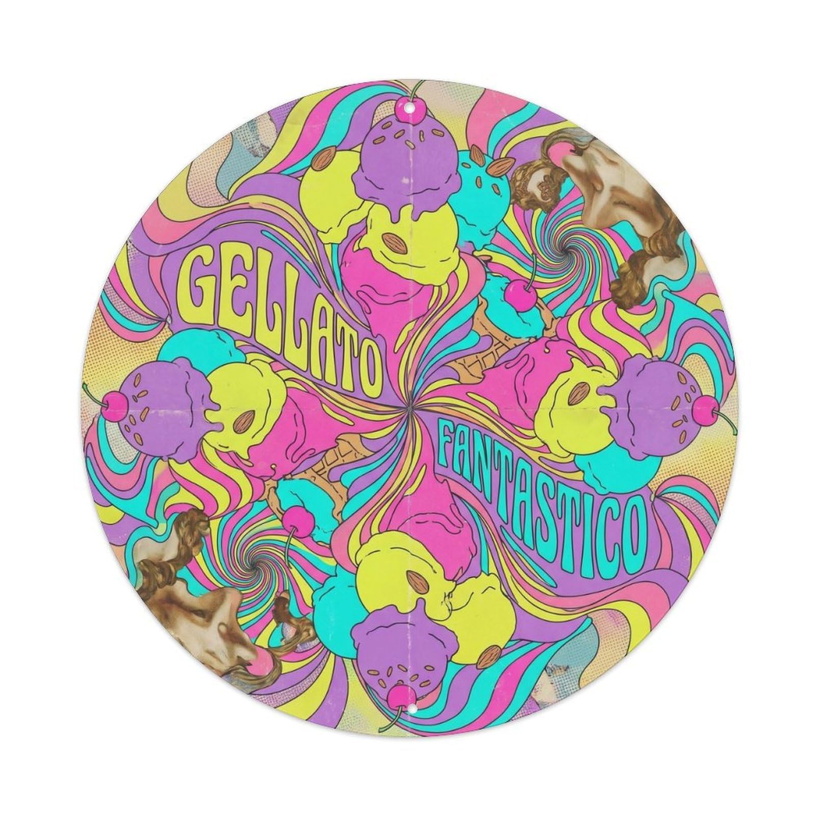 Gelateria Cafe Gelato Psychedelic Food Culture Metal Tin Sign