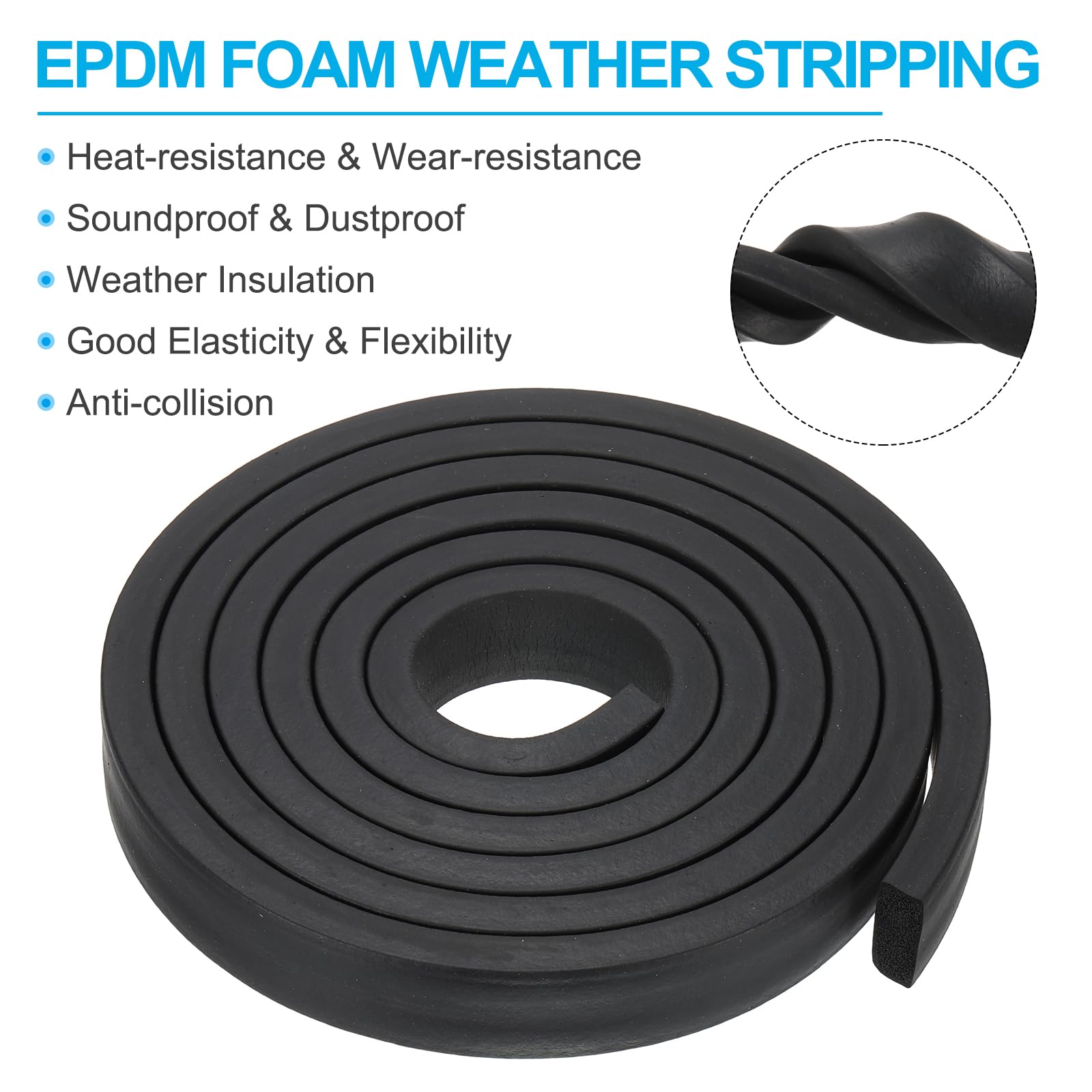 PATIKIL 9.8Ft Foam Rubber Strips - Image 3