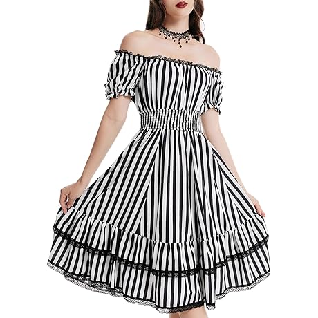 Gothic Victorian Dresses Renaissance Costume Women Midi Dress