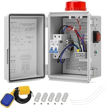 Septic Pump Alarm, Zuomeng High Water Alarm for Sump Pump with Bright Flashing Light, 110 dB Alarm, External Submersible Pump Connection, IP67 Casing