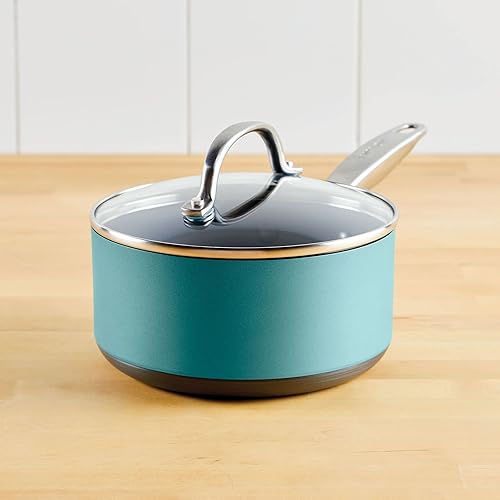 Miniatura 9 de Anolon Achieve - Sartén antiadherente anodizada dura con tapa, 2 cuartos de galón, verde azulado