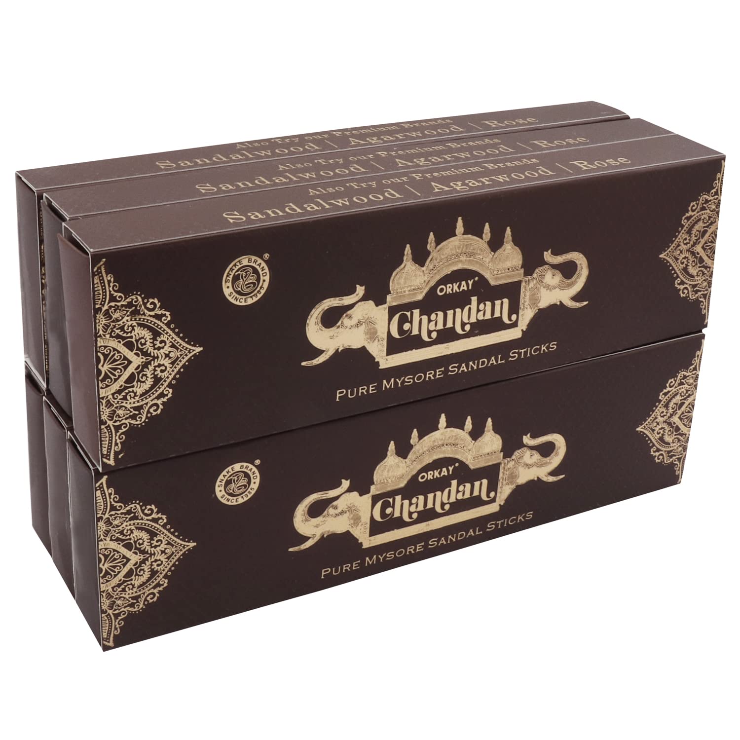 Chandan 10 Incense/AGARBATHI Sticks X 6 Packets (Contains 60 Sticks) with Free Wooden Incense Burning Stand-image-40