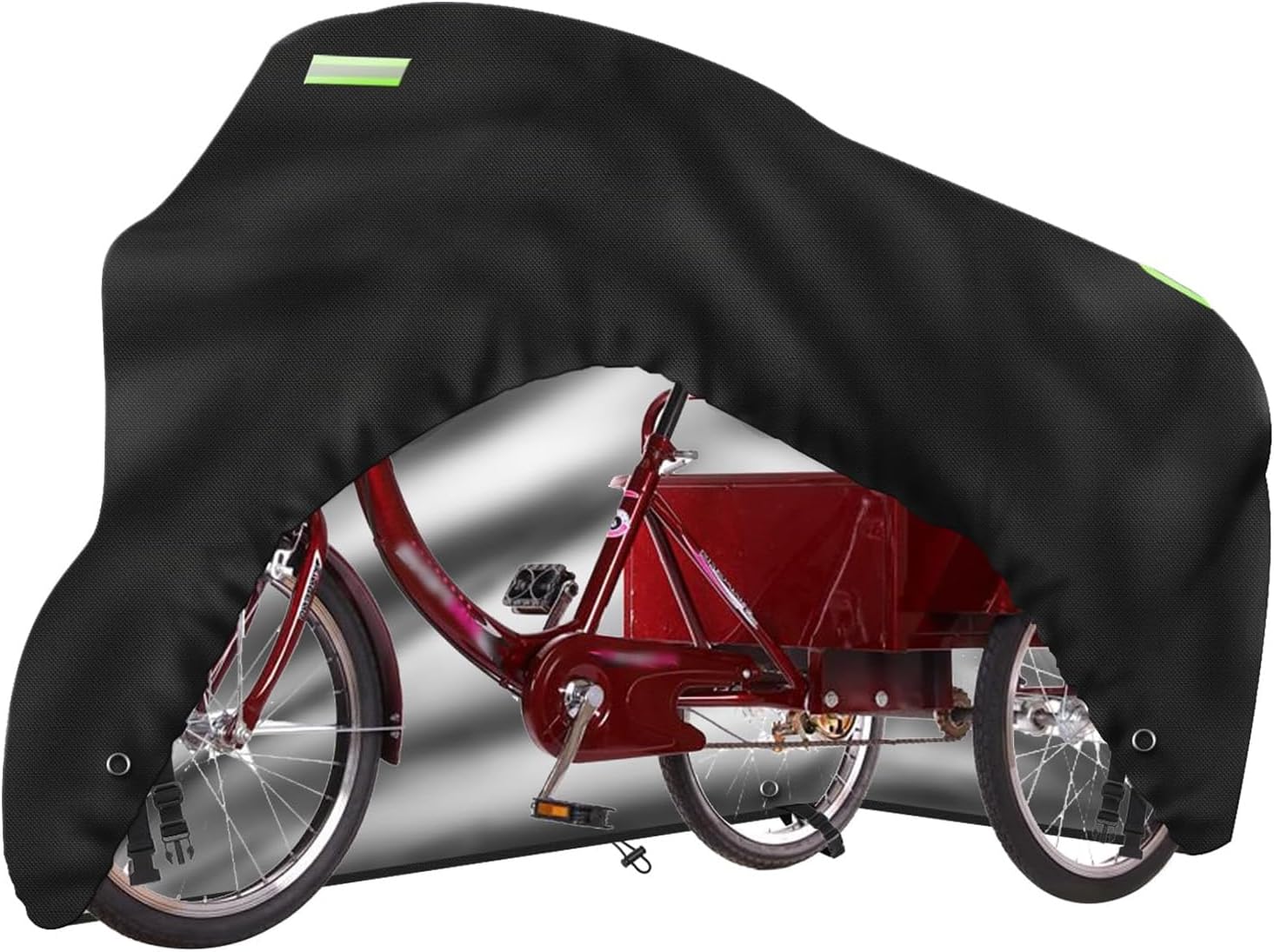Adult Tricycle Cover,Heavy Duty 600D Oxford Fabric Covers for Electric Trike and 3 Wheeled Bicycle Bike, for Indoor Outdoor Storage,Waterproof UV & Dustproof ,Black,74.8*30*43.7inch