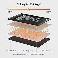 Vista 4 de BN-LINK Almohadilla térmica duradera para reptiles de 6 x 8 pulgadas con termostato digital debajo del tanque, calentador de terrario, juego