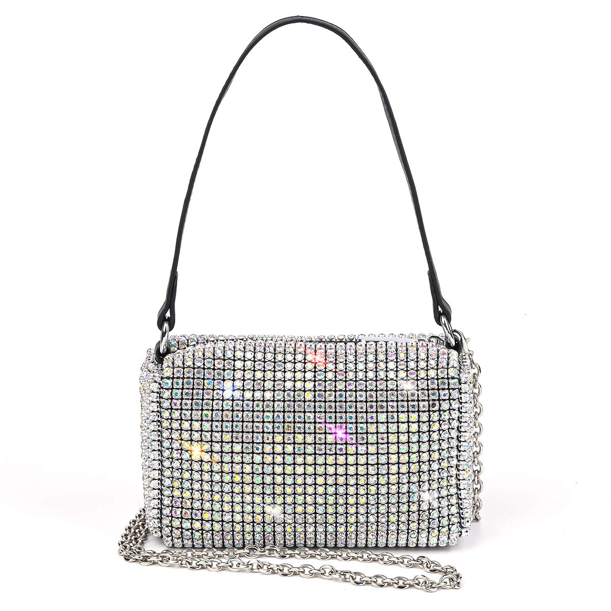 Bling Bling Crystals Evening Clutch Bag for Women Girls Sparkling Crossbody Bag Wedding Prom Party Club Purses Handbags