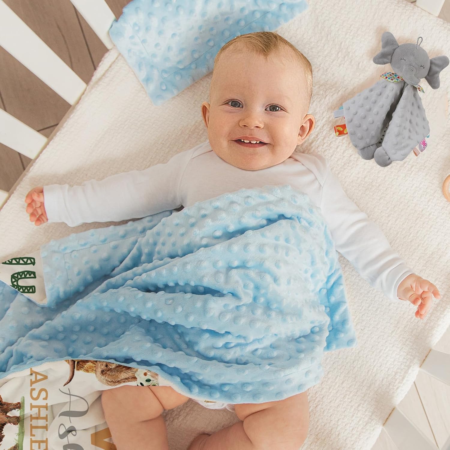 Personalized Baby Blanket - Custom Highland Cow Blankets with Name - Soft Plush Flannel Throw Blanket with Double Layer Dotted Backing for Boys Girls Gift Color18