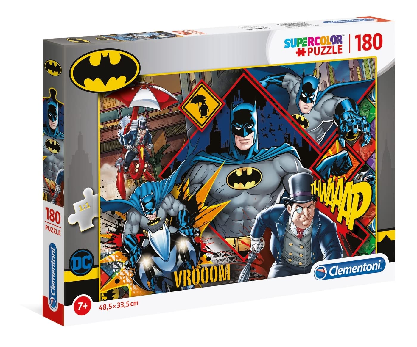 Clementoni - 29108 - Supercolor puzzle - Batman - 180 pieces - Made in Italy, jigsaw puzzle for kids