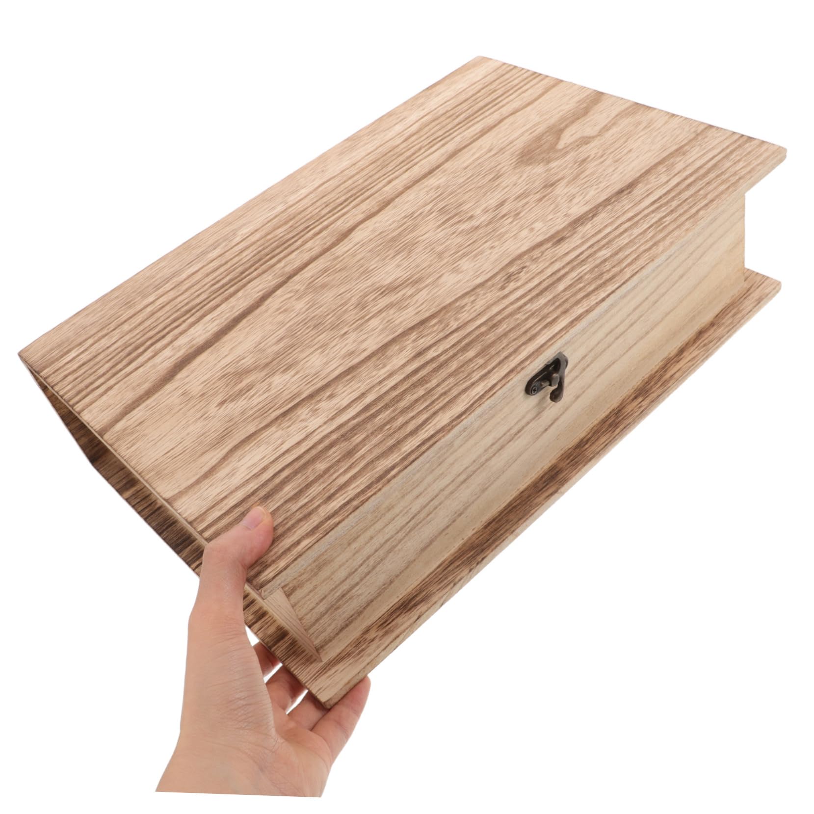 GLEAVI 2piezas Caja De Recuerdos De Madera Estuche De Joyería Contenedor De Tarjetas Diseño De Libro Almacenamiento