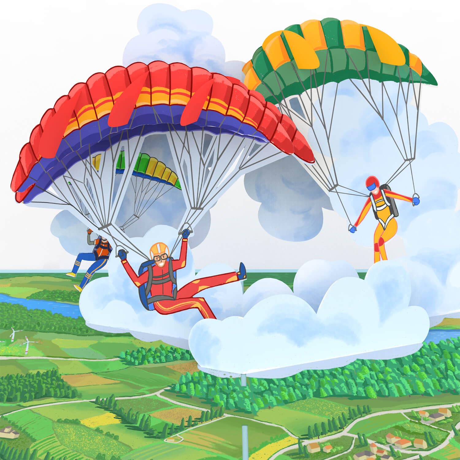papercrush® Pop-Up Card Paragliding - 3D Birthday Card for Men (Dad, Husband, Brother, Boyfriend), Women and Paraglider, Voucher Giftcard for Skydiving Experience Gift, Fathers Day Card