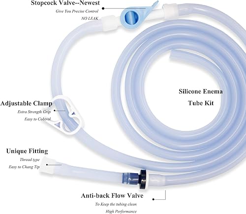 Miniatura 4 de TopQuaFocus Kit de enema de 2L para limpieza de colon – Kit de cubo grande de enema anti-flujo trasero para hombres y mujeres, limpieza colónica