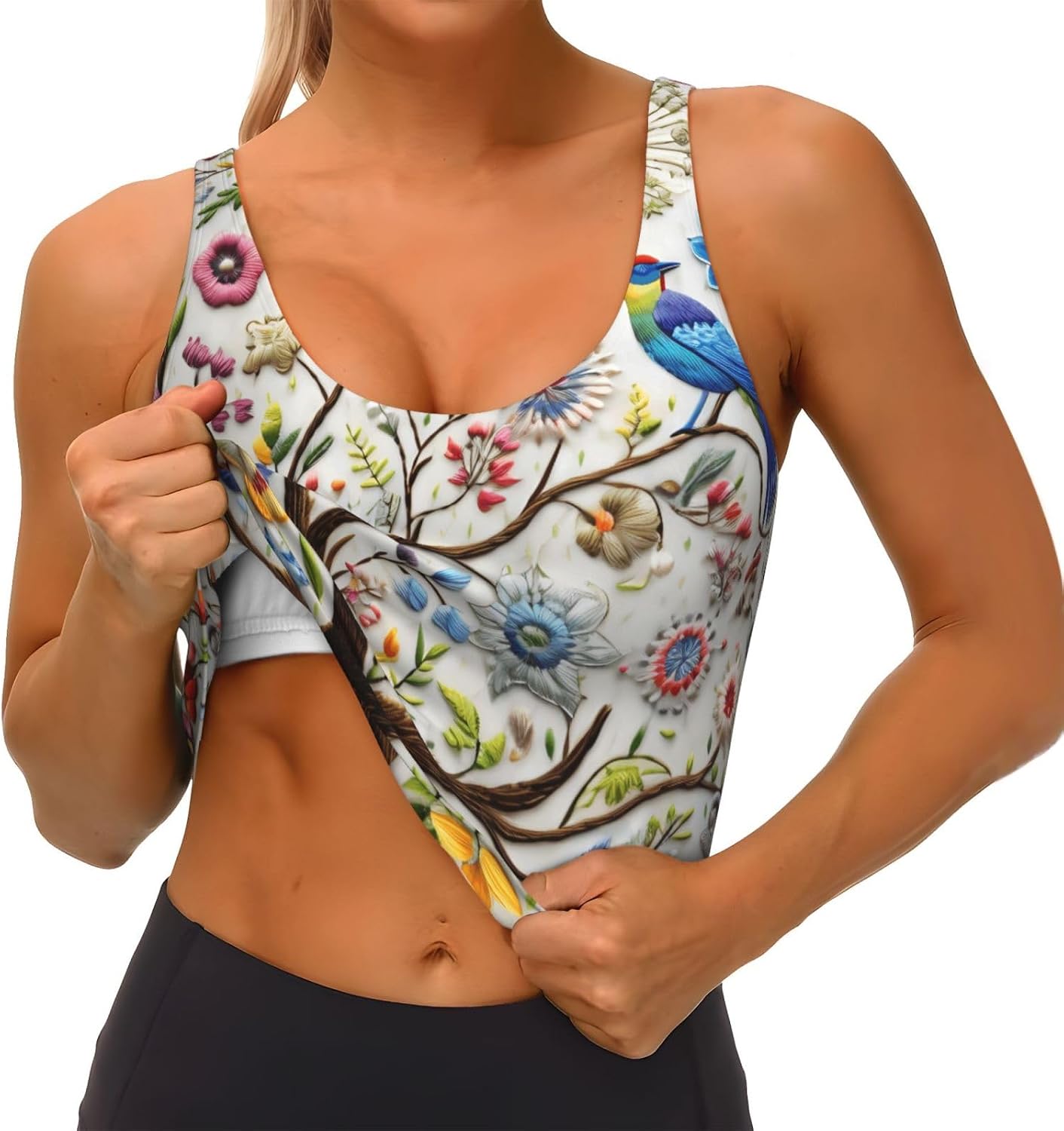 Women's Sports Vest DDCXZPP Beautiful Embroidery Patterns Printing Soft, Comfortable, Lightweight, and Breathable